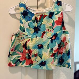 Everly Floral Crop Top - Multicolor, Size M